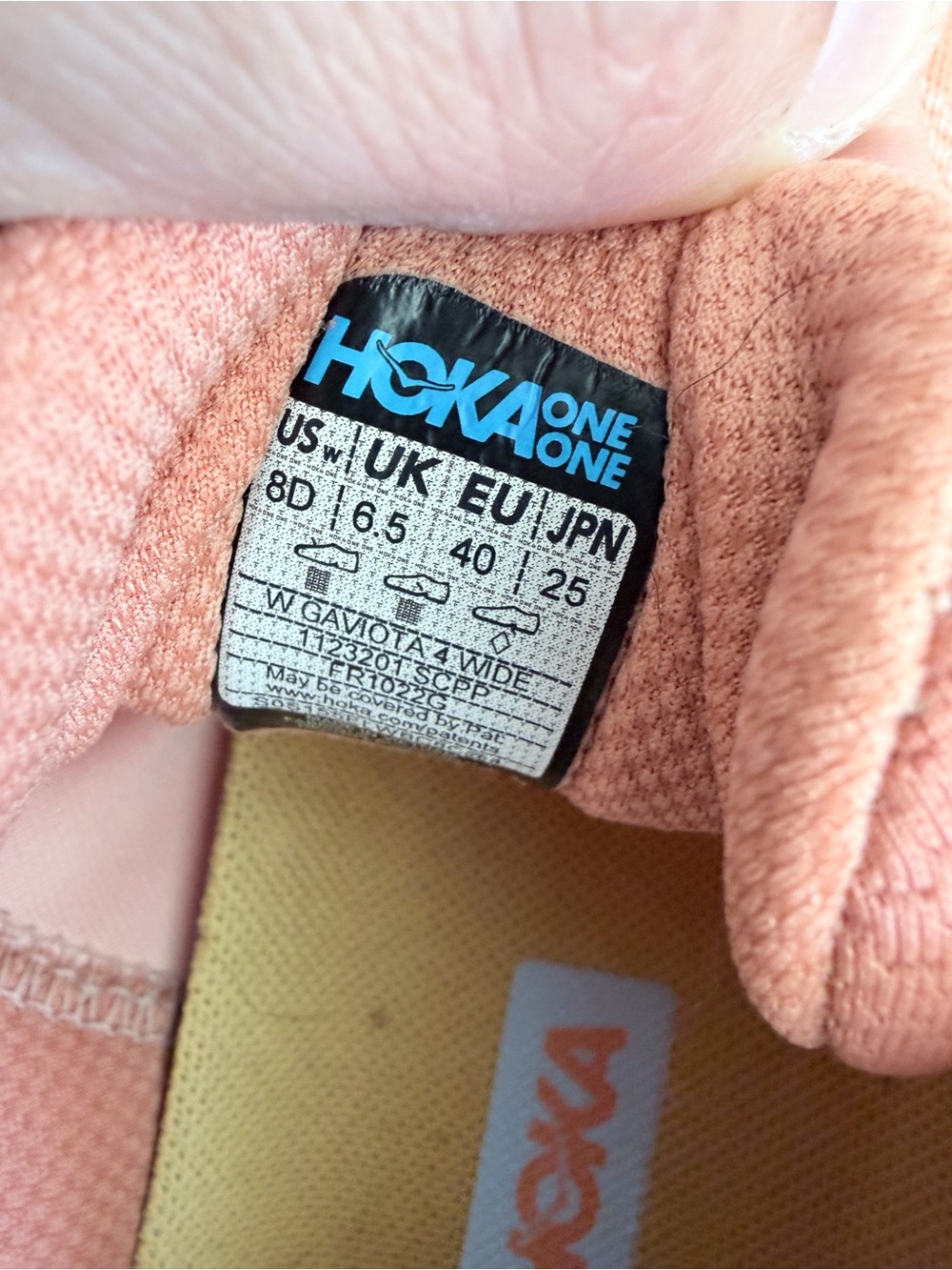 Hoka Coral Pink & Light Blue Women's Running Sneakers - Picture 5 of 5